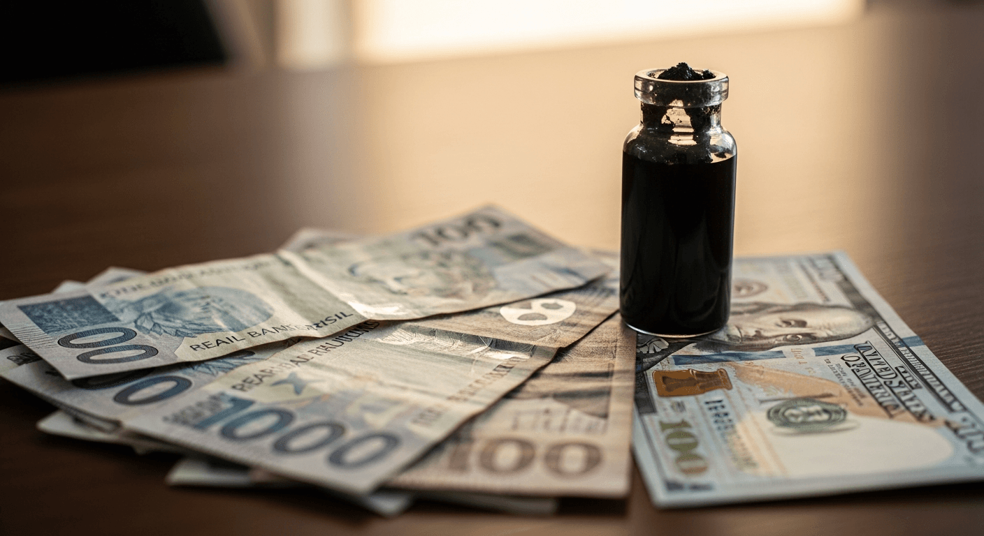 Brazilian Real Slides on Commodity Correlation as Brent Crude Plunge Confirms Vulnerability